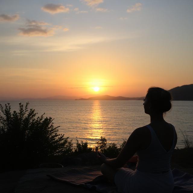 Ayurvedic morning routine with self-care, oil pulling and meditation