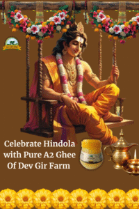 “Krishna idol on decorated swing for Hindola Utsav